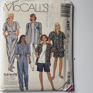 McCall's Uncut 4147 half size shirt, jumpsuit, pants and shorts